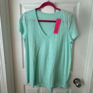 Lilly Pulitzer Aqua Etta Top Medium